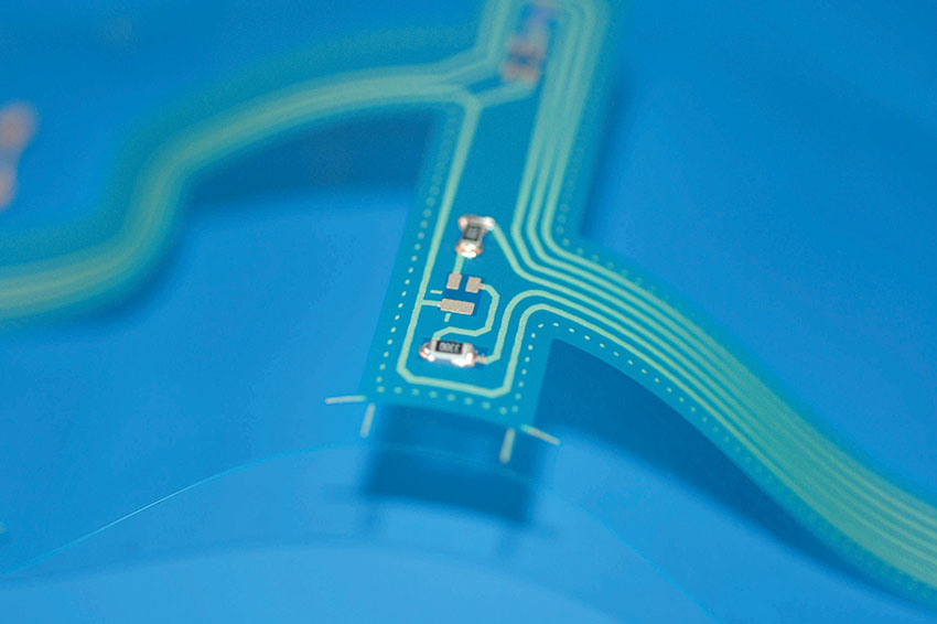 Flex PCB Conductive adhesive Electrically conductive adhesive on a Flex PCB