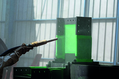 Sandblasting for surface cleaning